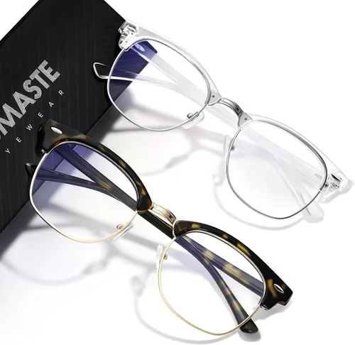Miniatura 45 de Gafas de Luz Azul para Mujer/Hombre Gafas de Computadora de Luz Azul para Mujeres/Hombres A04-cristal marco plateado