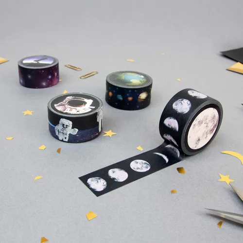 Miniatura 4 de Suck UK Cinta Washi Juegos de 4 cintas Washi con temática espacial Cintas de papel anchas Regalos espaciales Suministros estéticos