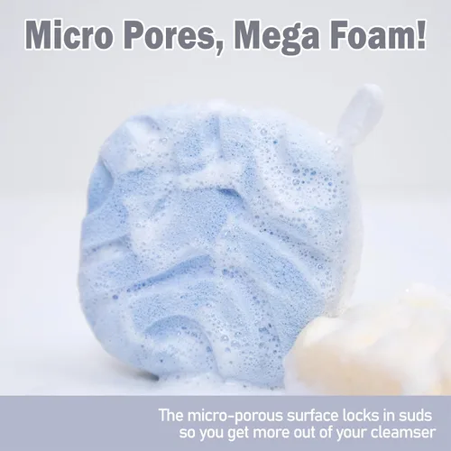 Miniatura 6 de myHomeBody Esponjas de lavado facial, limpiador facial para limpieza y exfoliación, removedor de maquillaje reutilizable, almohadillas exfoliantes