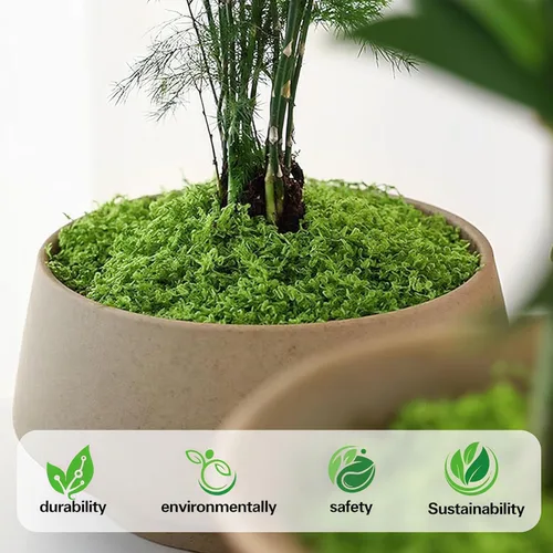 Miniatura 3 de Musgo artificial de 10.5 onzas para plantas de interior, musgo verde sintético en maceta, decoración de jardín
