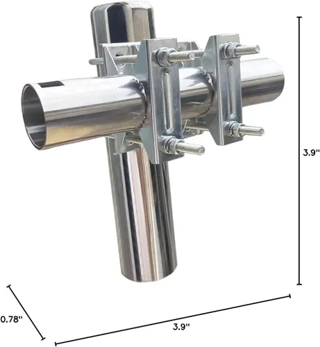 Miniatura 7 de Soporte de abrazadera de doble perno en U para antena Starlink, adaptador de poste para montaje en riel de escalera Rv, universal