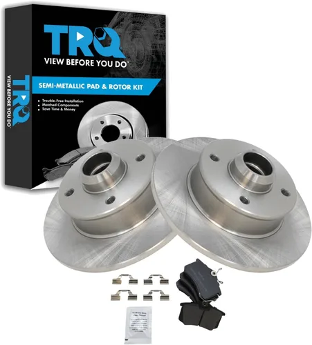 Miniatura 29 de TRQ Juego de pastillas de freno semimetálicas traseras y rotores compatibles con Chevrolet Trailblazer 02-06 Trailblazer EXT 04-06 SSR 02-07 GMC