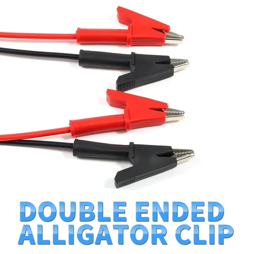 Miniatura 5 de 2 cables de clip de cocodrilo de doble extremo de 1000 V para pruebas eléctricas, 3.3 pies, cables de prueba con pinzas de cocodrilo y cables