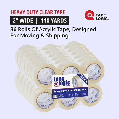 Miniatura 2 de Tape Logic - Cinta de embalaje acrílica de 2 pulgadas x 110 yardas, 2.2 mil, transparente (paquete de 36) rollos de cinta de embalaje resistente