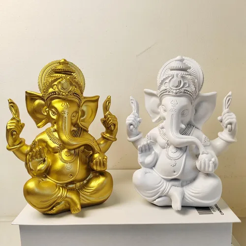 Miniatura 3 de Estatua de Dios indio, Señor Ganesha, estatua de elefante hindú, esculturas de Buda de ídolo Ganpati, regalo hindú, templo para el hogar
