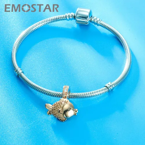 Miniatura 3 de Los dijes del océano marino se adaptan a la pulsera europea de animales de verano delfines madresniños tortuga sobre cuentas de vidrio azul pez