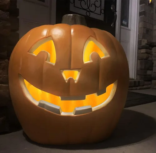 Miniatura 4 de iHomegarden Halloween Linterna de calabaza – Farol iluminado Jack O – Farol de calabaza preiluminado