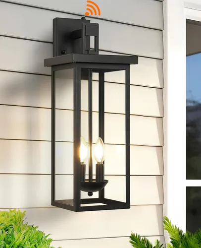 Miniatura 13 de tewei Farol de Pared Exterior de Gran Tamaño Accesorio de Luz de Pared Exterior, Luz de Porche Negro Mate, Luces Exteriores Impermeables para Casa