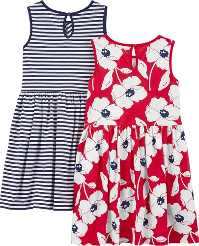 Miniatura 28 de Simple Joys by Carter's - Conjunto de vestido de manga corta y sin mangas para niña, paquete de 2