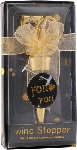 Miniatura 2 de Paquete de 12 70 tapones para vino, regalos de fiesta de aniversario, regalos de fiesta de cumpleaños negro y dorado, regalos de recuerdos