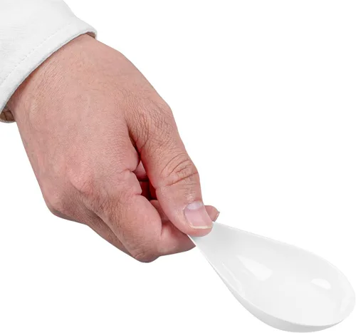 Miniatura 9 de Restaurantware Cucharas de lágrima de 4 x 2 pulgadas, 20 cucharas de aperitivo – Cucharas desechables de plástico blanco con sangría para bodas