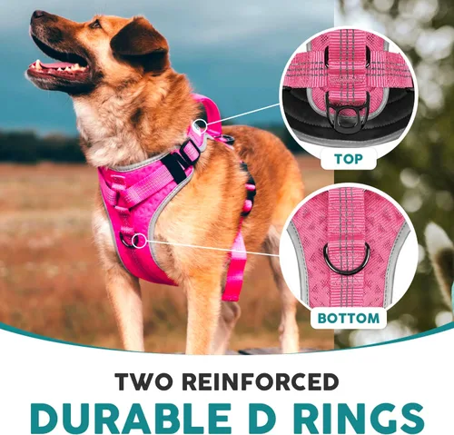 Miniatura 4 de Embark Sports - Arnés para perro mediano sin tirones, con diseño ligero, transpirable, chaleco rosa con asa para control, fácil de poner y quitar