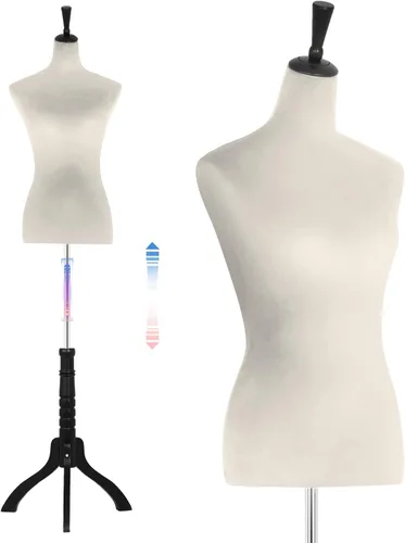 Miniatura 11 de Cuerpo de maniquí femenino, forma de vestido de 60 a 67 pulgadas, maniquí de costura, maniquí de torso con base de trípode de madera, maniquí