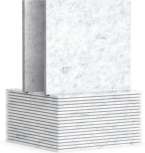 Miniatura 29 de TroyStudio 20 Paneles Acústicos, 12 x 12 x 0.32 Pulgadas Azulejos de Revestimiento de Pared de Fieltro de Poliéster Paneles Absorbentes de Sonido