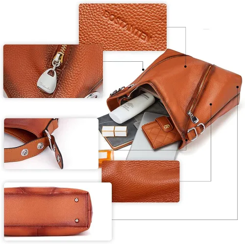 Miniatura 6 de BOSTANTEN Bolso de mano de cuero para mujer, bolsos de hombro