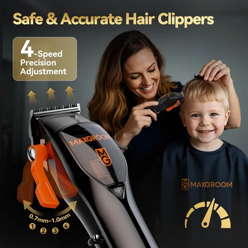 Miniatura 9 de MAXGROOM - Cortapelos profesional para hombres, 9000 RPM con hoja autoafilable DLC, cortapelos eléctricos e inalámbricos para cortar el cabello