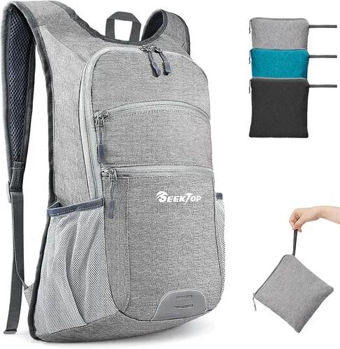 Miniatura 7 de Seektop Mochila de senderismo ultraligera de 20 litros, mochila de viaje impermeable empacable, pequeña bolsa para exteriores, mochila de día Azul