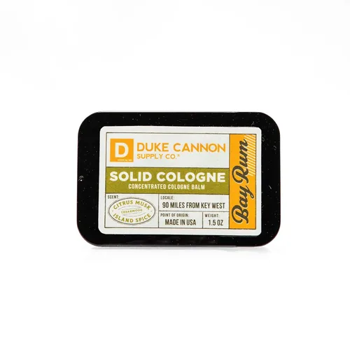 Miniatura 7 de Duke Cannon Supply Co. Colonia Sólida para Hombre Bay Rum (Almizcle Cítrico, Madera de Cedro, Especias Isleñas) - Bálsamo Concentrado, Lata Cómoda