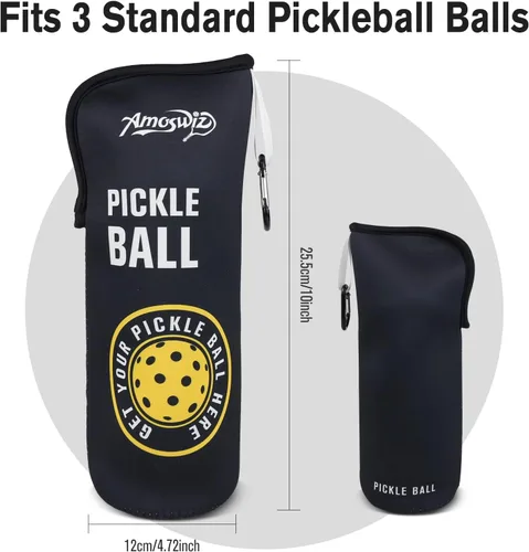 Miniatura 2 de Soporte para pelotas de pickleball – 1 bolsa de almacenamiento para pelotas, bolsa de tenis portátil con gancho para valla, soporte de botella