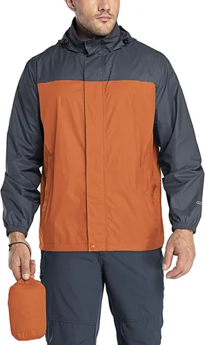 Miniatura 43 de 33,000ft - Chaqueta de lluvia impermeable y plegable para hombre, ligera, con capucha, cortavientos ideal para golf o ciclismo