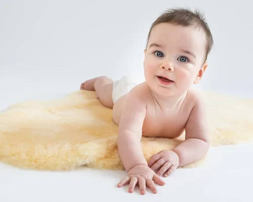 Miniatura 4 de Woolino Alfombra con base de piel de oveja, 100% piel de cordero australiana natural para bebé, lana merina lujosamente suave, grande, uso en 4