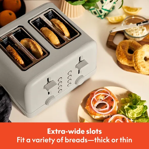 Miniatura 3 de bella Tostadora de 4 rebanadas, control de tostado de 6 ajustes con botones de recalentamiento y cancelación, bandeja extraíble para migas, Leche