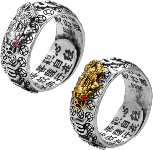 Miniatura 9 de Anillo Feng Shui Pixiu Mantra Para - Anillo Ajustable Pixiu Mantra De La Suerte