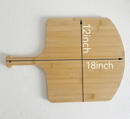 Miniatura 4 de Tabla de pizza de bambú de 12 pulgadas, tabla de cortar de pizza de madera, tabla para servir pizza para cocina, tabla de charcutería, natural 01