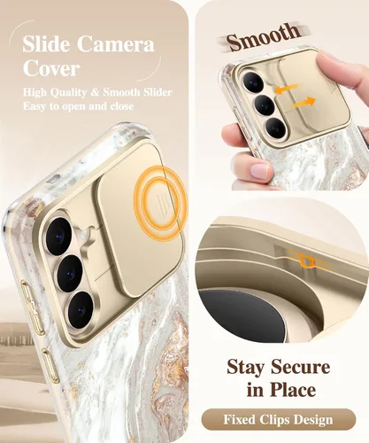 Miniatura 3 de GVIEWIN Funda para Samsung Galaxy S26 Plus, [cubierta deslizante para cámara y protector de pantalla integrado] [grado militar a prueba de golpes]