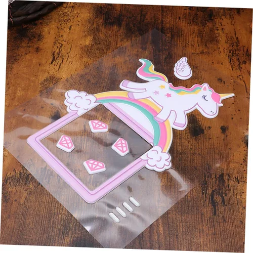 Miniatura 8 de Decoración de pared con imágenes de unicornio, calcomanía de pared luminosa, diseño creativo de unicornio para fiesta en casa