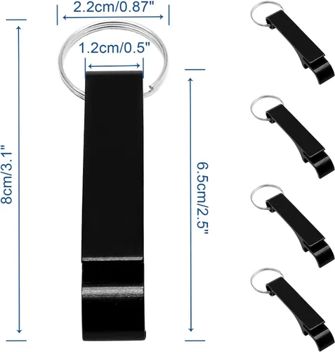 Miniatura 2 de Litoexpe 16 abrebotellas de cerveza negra, llavero de metal de alta calidad, herramienta de llavero de soda, regalo personalizado, accesorios