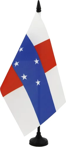 Miniatura 38 de Bandera de mesa de Anguila de 4 x 6 pulgadas, bandera de escritorio británica de Anguila, 5.9 x 3.9 in, palo y base de plástico negro AZ FLAG