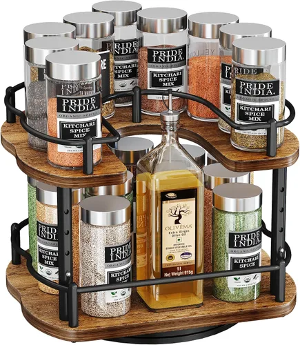 Miniatura 9 de Lazy Susan Organizador de especias – Organización de especias para gabinete, mesa giratoria ajustable para despensa, cocina, organizador giratorio