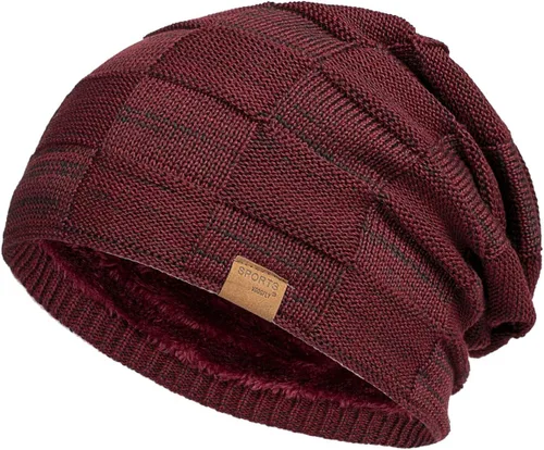 Miniatura 41 de Vgogfly Slouchy Beanie for Men Winter Hats for Guys Cool Beanies Mens Lined Knit Warm Thick Skully Stocking Binie Hat