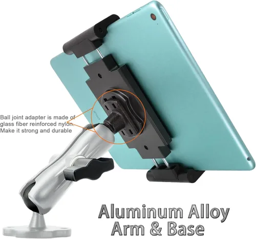 Miniatura 2 de VAUBORTTI Base de taladro de aluminio resistente para tableta, para tablet iPad Pro/Mini, soporte para iPad Pro/Mini, soporte para iPad Pro y Mini