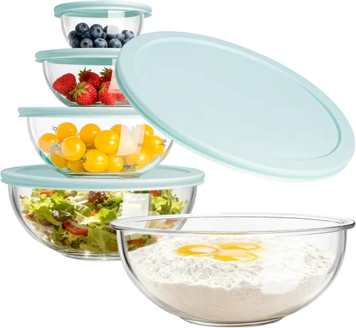 Miniatura 11 de Luvan Juego de 4 cuencos de vidrio transparente de borosilicato con tapas