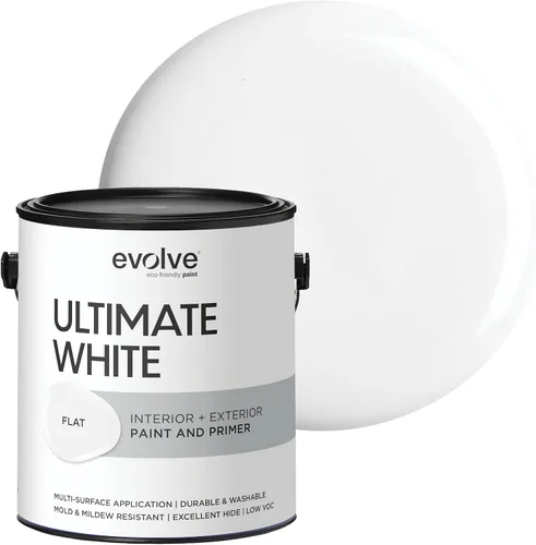 Miniatura 14 de EVOLVE Pintura blanca e imprimación definitiva en uno, blanco cáscara de huevo, 1 cuarto de galón, interior y exterior, cobertura de una capa