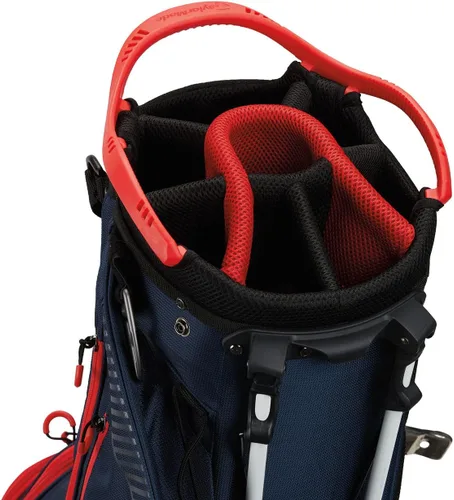 Miniatura 3 de TaylorMade Bolsa de soporte profesional, ligera, ideal para llevar o empujar el carrito Azul marino/Rojo