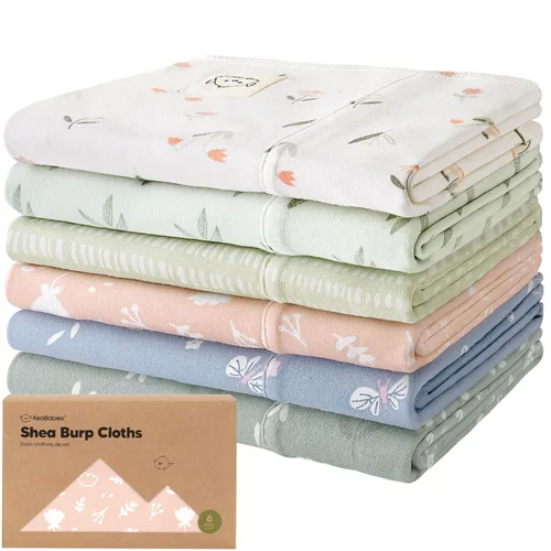 Miniatura 12 de Paños orgánicos para bebés niño y niña - Juego de 6 toallas grandes de algodón para eructar, paños para baba, súper absorbentes, ultra suaves