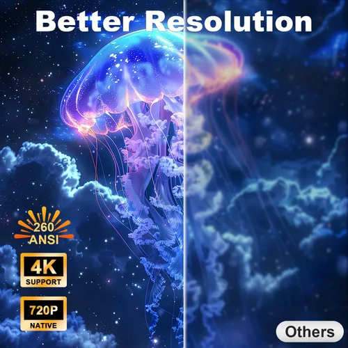 Miniatura 2 de Mini proyector portátil, proyector de película Full HD 1080P 4K, proyector pequeño portátil para cine en casa/dormitorio, compatible con iOS