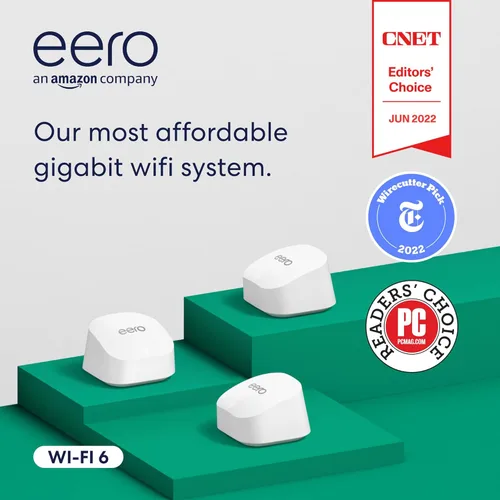 Miniatura 8 de Router wifi Amazon eero 6+ mesh como nuevo. Admite planes de internet de hasta un gigabit, cobertura de hasta 1500 pies² (139 m²), conecta más de 75
