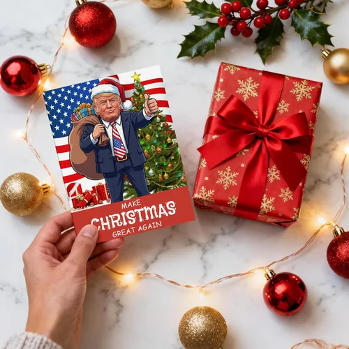 Miniatura 5 de ERKOON Divertida tarjeta de Navidad, tarjeta de felicitación de Navidad humorística de Donald para hombres y mujeres, tarjetas de regalo