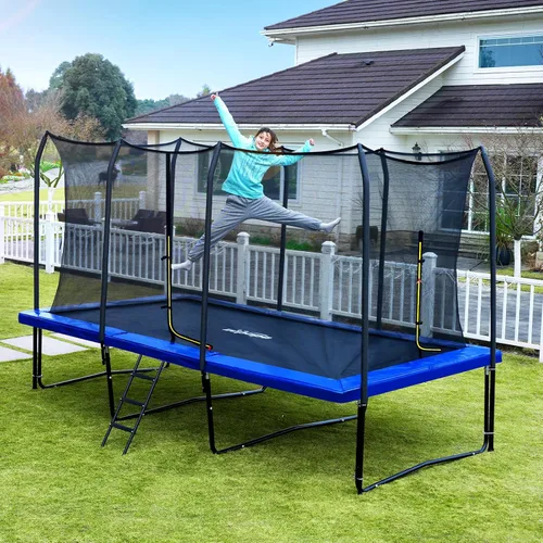 Miniatura 6 de Zupapa 1800LBS Weight Capacity Rectangle Trampoline 10x17FT 9X15FT 8X14FT Outdoor Square Gymnastics Trampolines for Kids Adults Long Large Bid