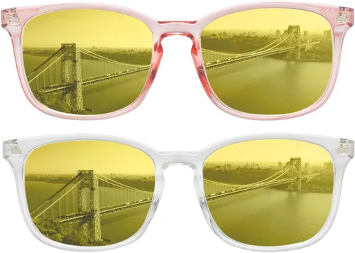 Miniatura 9 de Gafas de conducción nocturna para hombres y mujeres, lentes polarizados de visión nocturna antirreflejos Marco negro con lente amarilla nocturna
