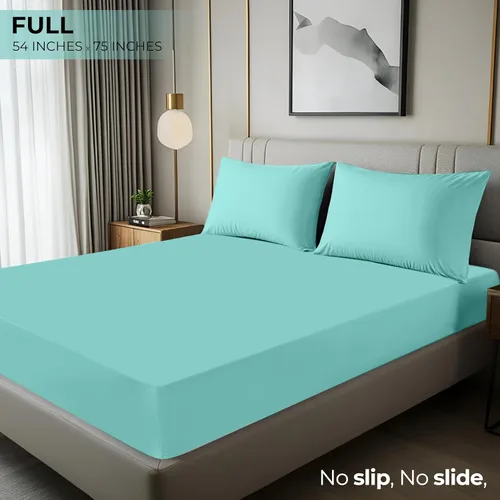 Miniatura 2 de Utopia Bedding Sábana Bajera Completa Ajustada - Sábana de Fondo - Bolsillo Profundo - Microfibra Suave - Resistente al Encogimiento y la Azul Spa