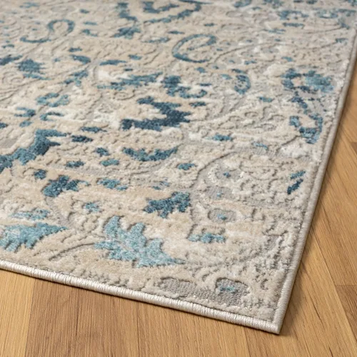 Miniatura 5 de LUXE WEAVERS Alfombra de área azul floral vintage 4x5