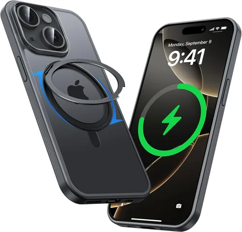 Miniatura 24 de MAGIC JOHN Soporte Magnético Invisible Giratorio 360° para Funda de iPhone 17 Pro [Botón de Control de Cámara] [Compatible con MagSafe] 16 FT Negro