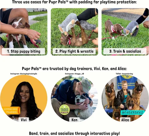 Miniatura 4 de Milunova Pupr Pals - Marioneta de juguete para perros y gatos con acolchado resistente para un juego interactivo seguro, protección para evitar que