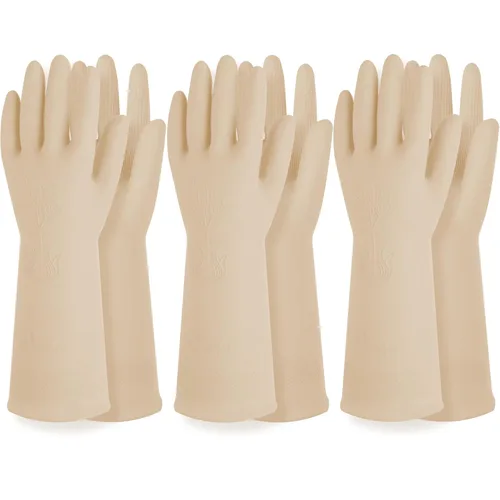 Miniatura 11 de DABOGOSA Mamison 2 pares de guantes de goma impermeables reutilizables para limpieza de lavavajillas para el hogar, guantes de cocina
