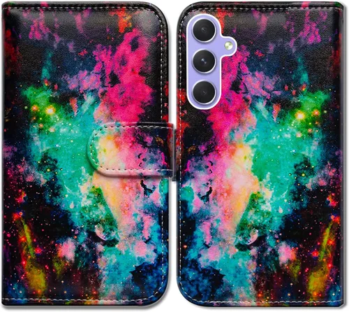 Miniatura 20 de Bcov Funda para Galaxy A54, diseño de pájaro negro y verde con tapa para teléfono con ranura para tarjeta y soporte para Samsung Galaxy A54 5G